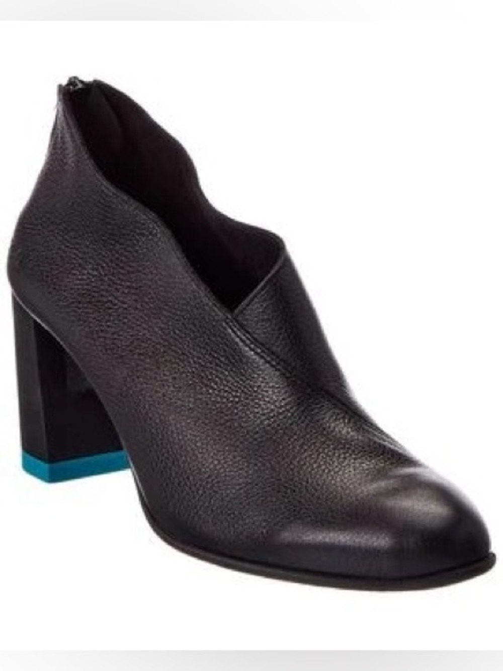 Arche Karako Leather Heeled Bootie Womens 40 Black Asymmetrical